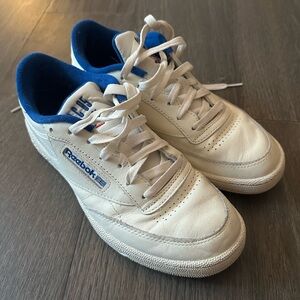 Reebok Classic C85 White and Blue Shoes